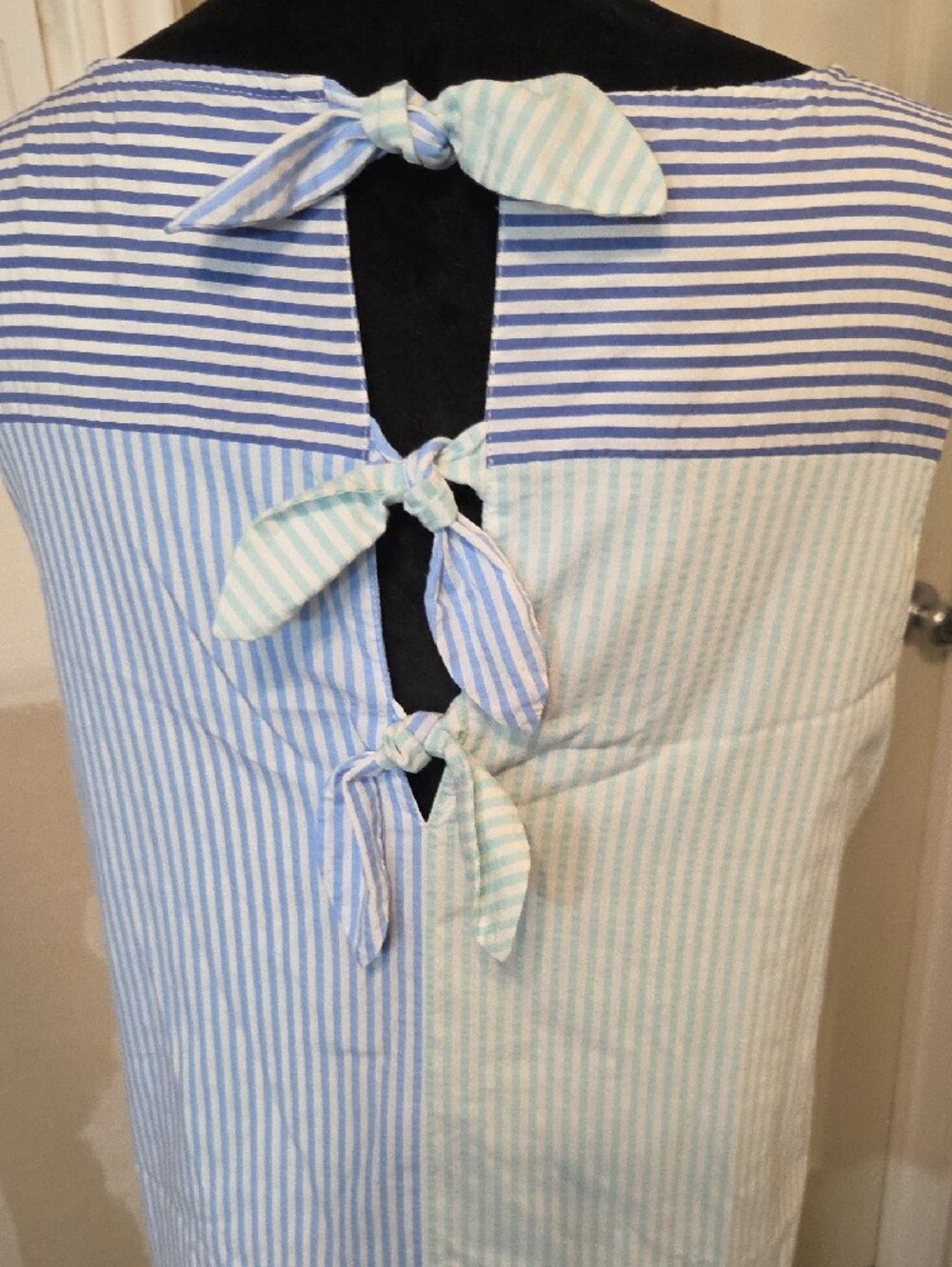 Vineyard Vines 146 Kentuky Derby Sleeveless Striped Midi Dress Cotton Colorblock - Picture 6 of 13